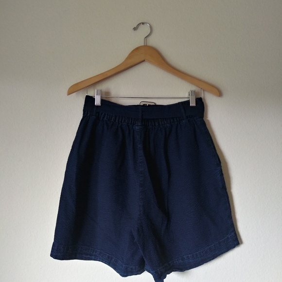 High Waisted Blue Shorts - Picture 3 of 4